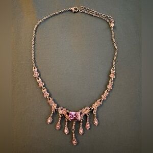 Elegant Light Purple Fashion Gemstone Necklace